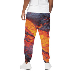 Volcano Lava Print Cotton Pants