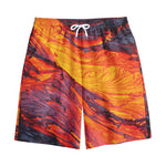 Volcano Lava Print Cotton Shorts