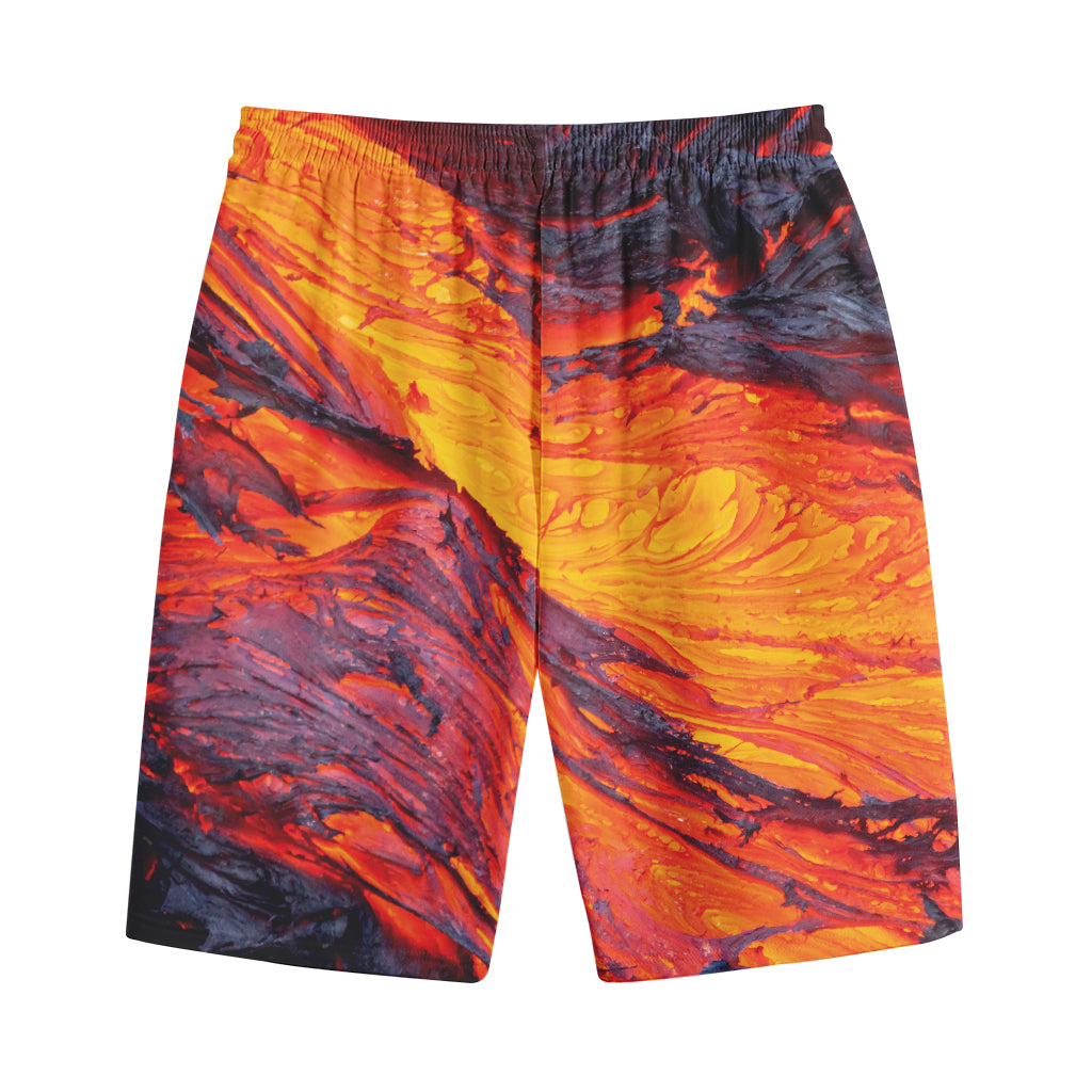 Volcano Lava Print Cotton Shorts