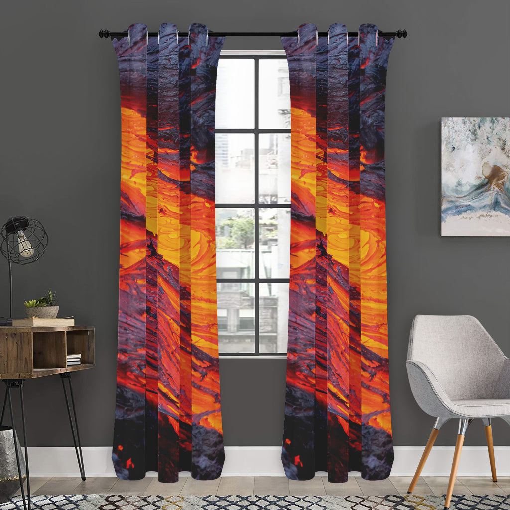 Volcano Lava Print Curtain