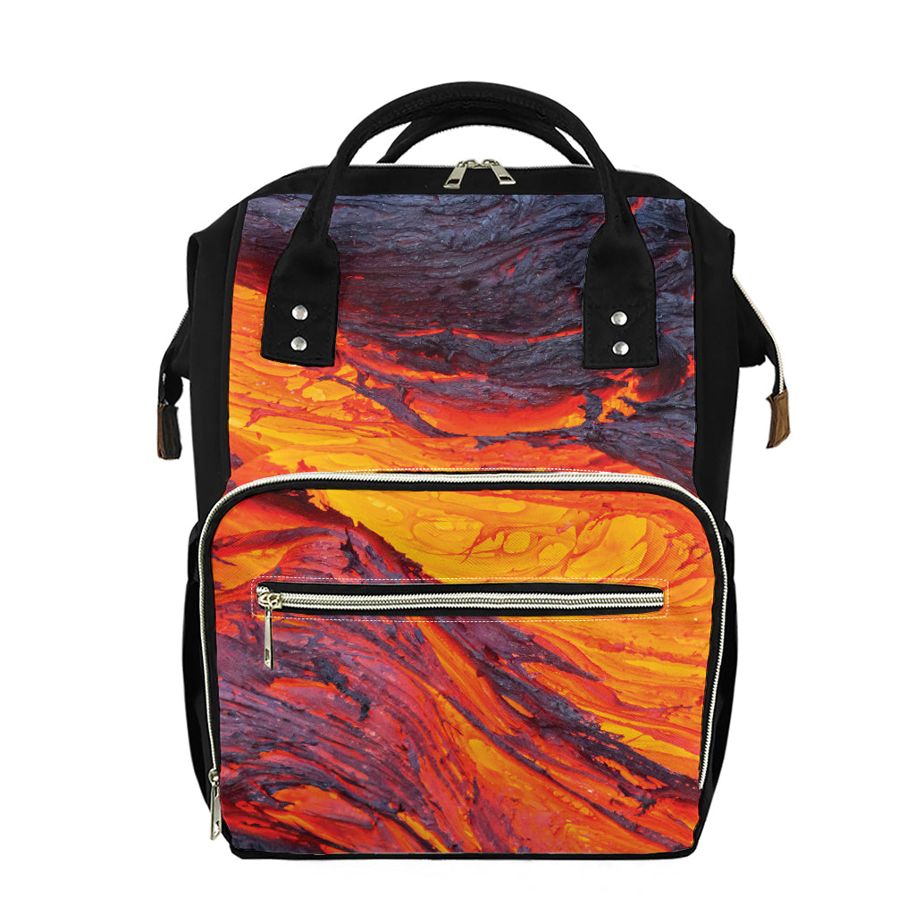 Volcano Lava Print Diaper Bag