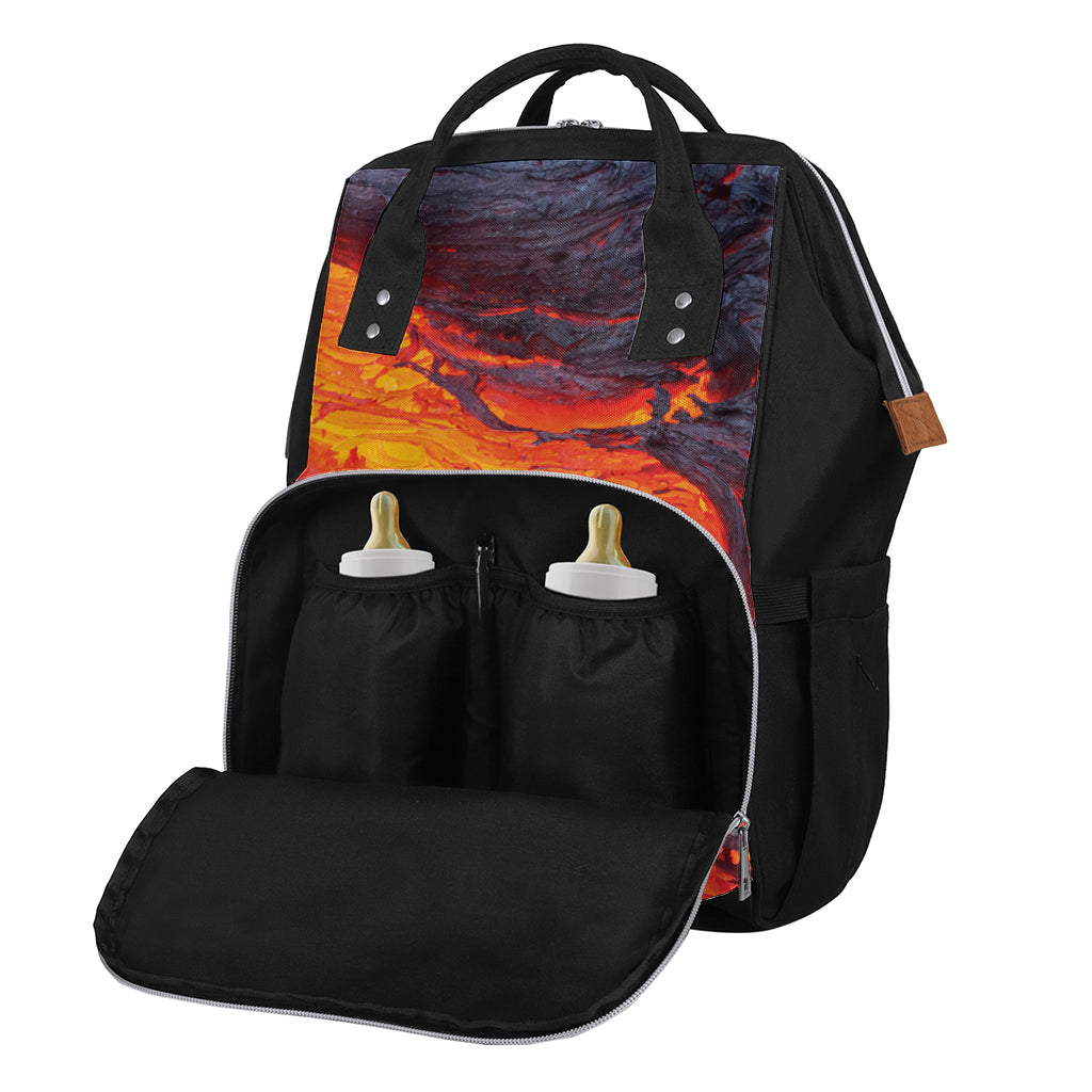 Volcano Lava Print Diaper Bag