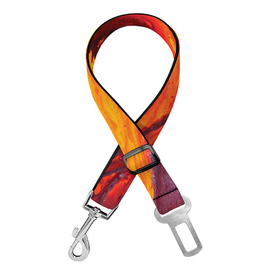Volcano Lava Print Dog Seat Belt