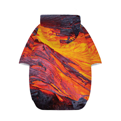 Volcano Lava Print Dog Zip Up Hoodie