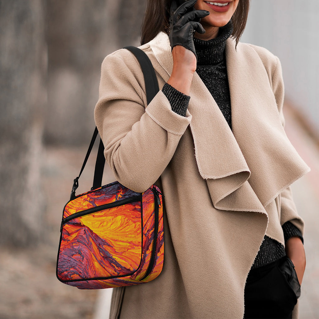 Volcano Lava Print Double Strap Bible Bag
