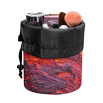 Volcano Lava Print Drawstring Makeup Bag