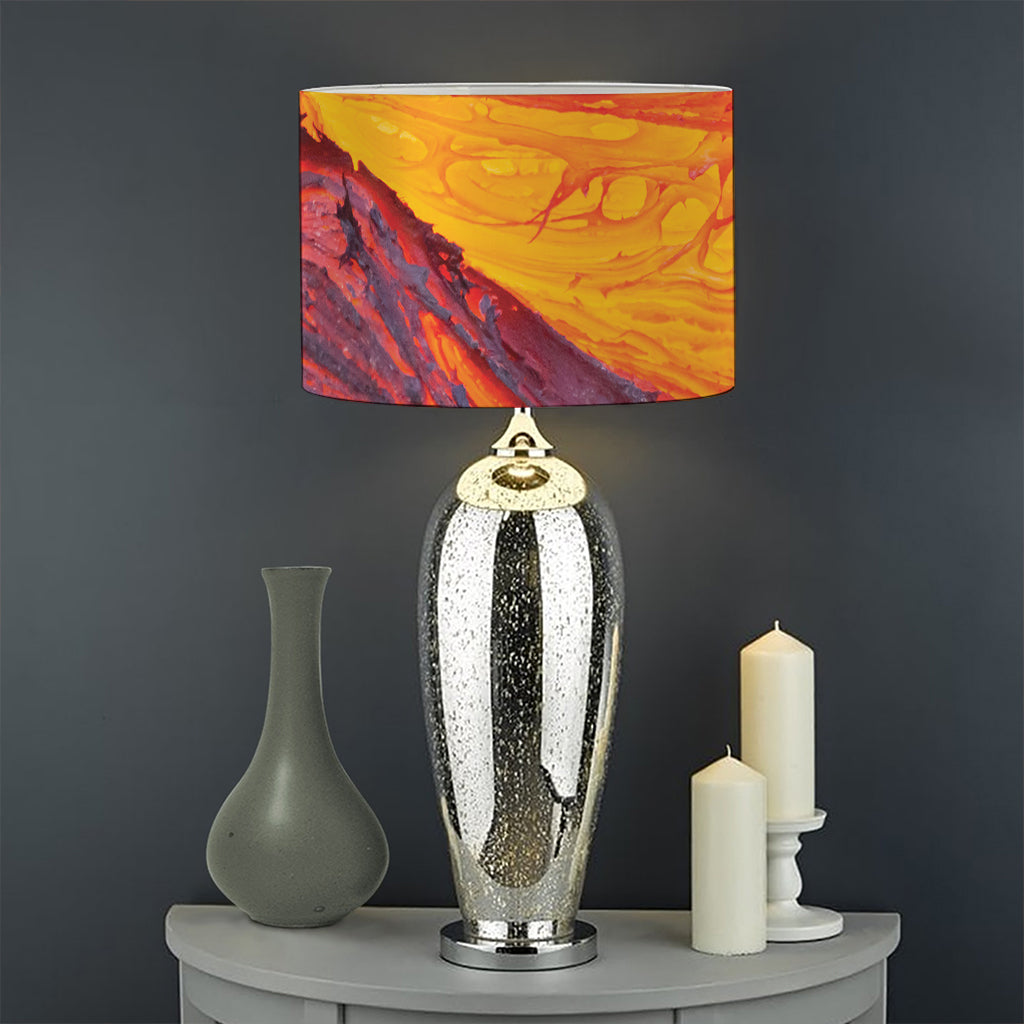 Volcano Lava Print Drum Lamp Shade