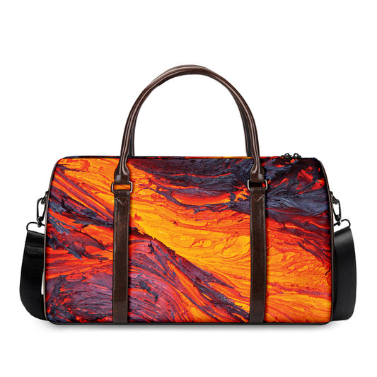 Volcano Lava Print Duffle Bag