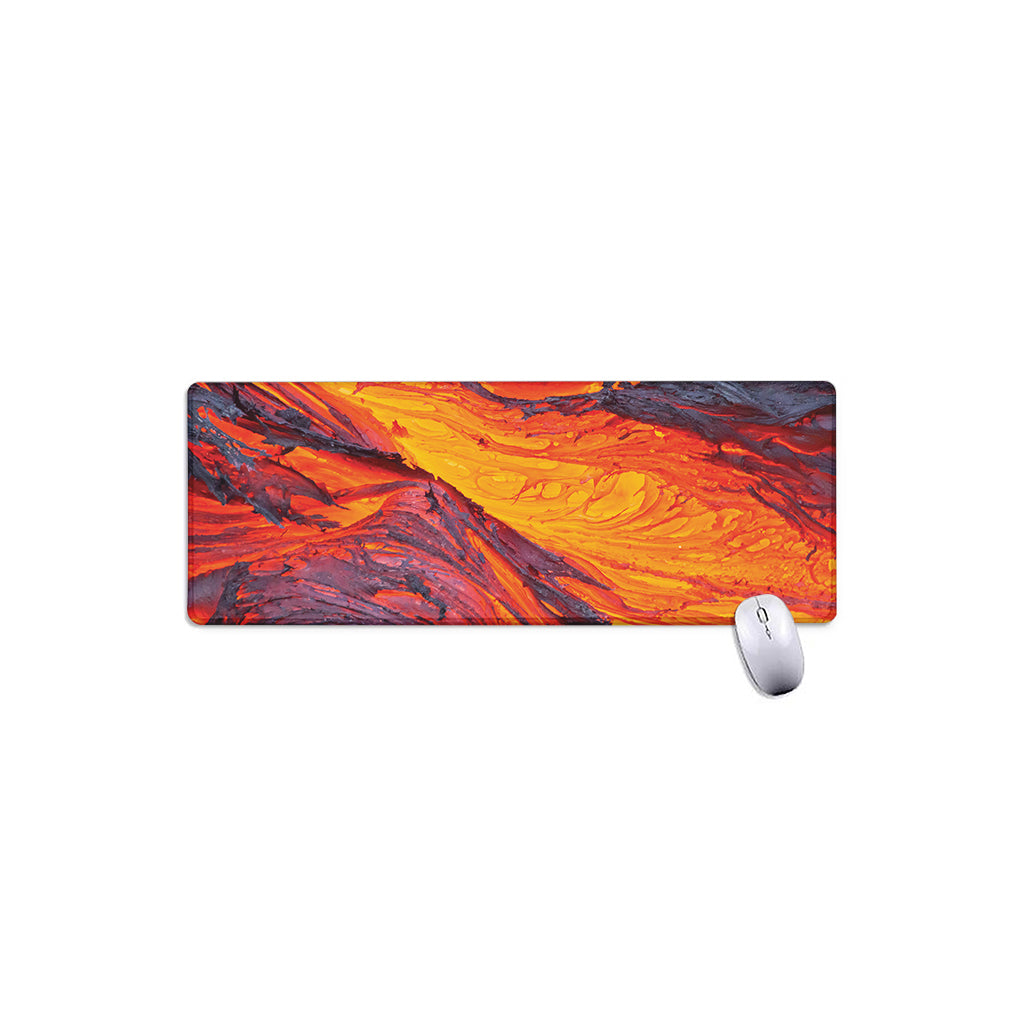 Volcano Lava Print Extended Mouse Pad