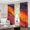 Volcano Lava Print Extra Wide Grommet Curtains