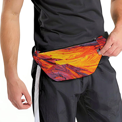 Volcano Lava Print Fanny Pack