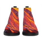 Volcano Lava Print Flat Ankle Boots