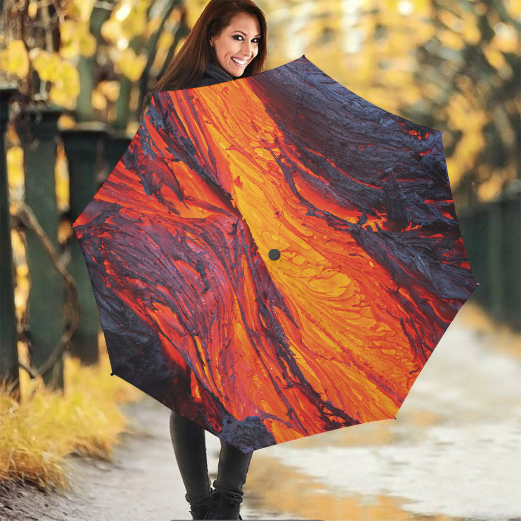 Volcano Lava Print Foldable Umbrella