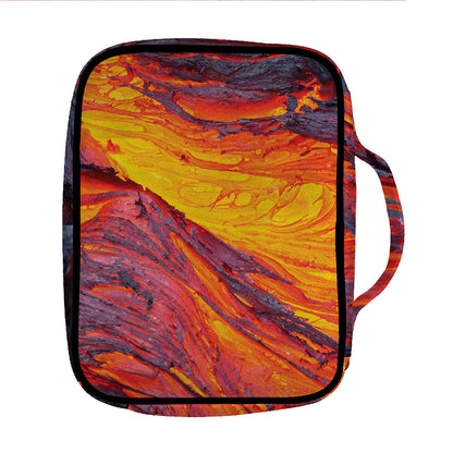 Volcano Lava Print Front Pocket Bible Bag