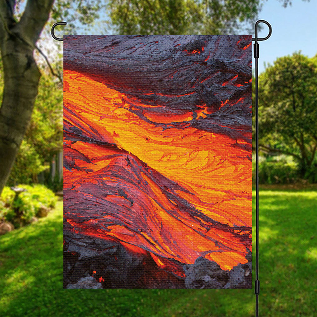 Volcano Lava Print Garden Flag