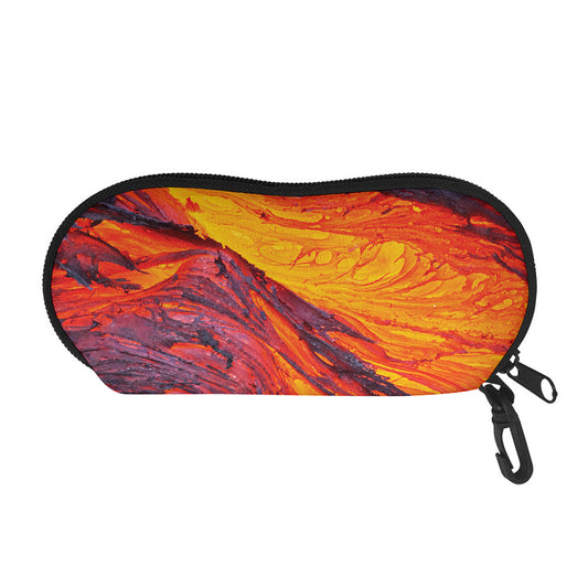 Volcano Lava Print Glasses Case