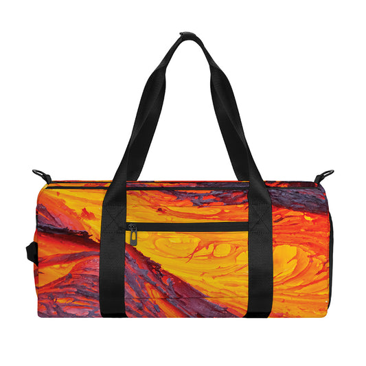 Volcano Lava Print Gym Bag