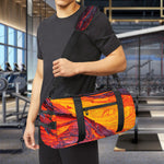 Volcano Lava Print Gym Bag