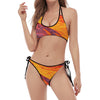 Volcano Lava Print Halter Scoop Tie Side Bikini