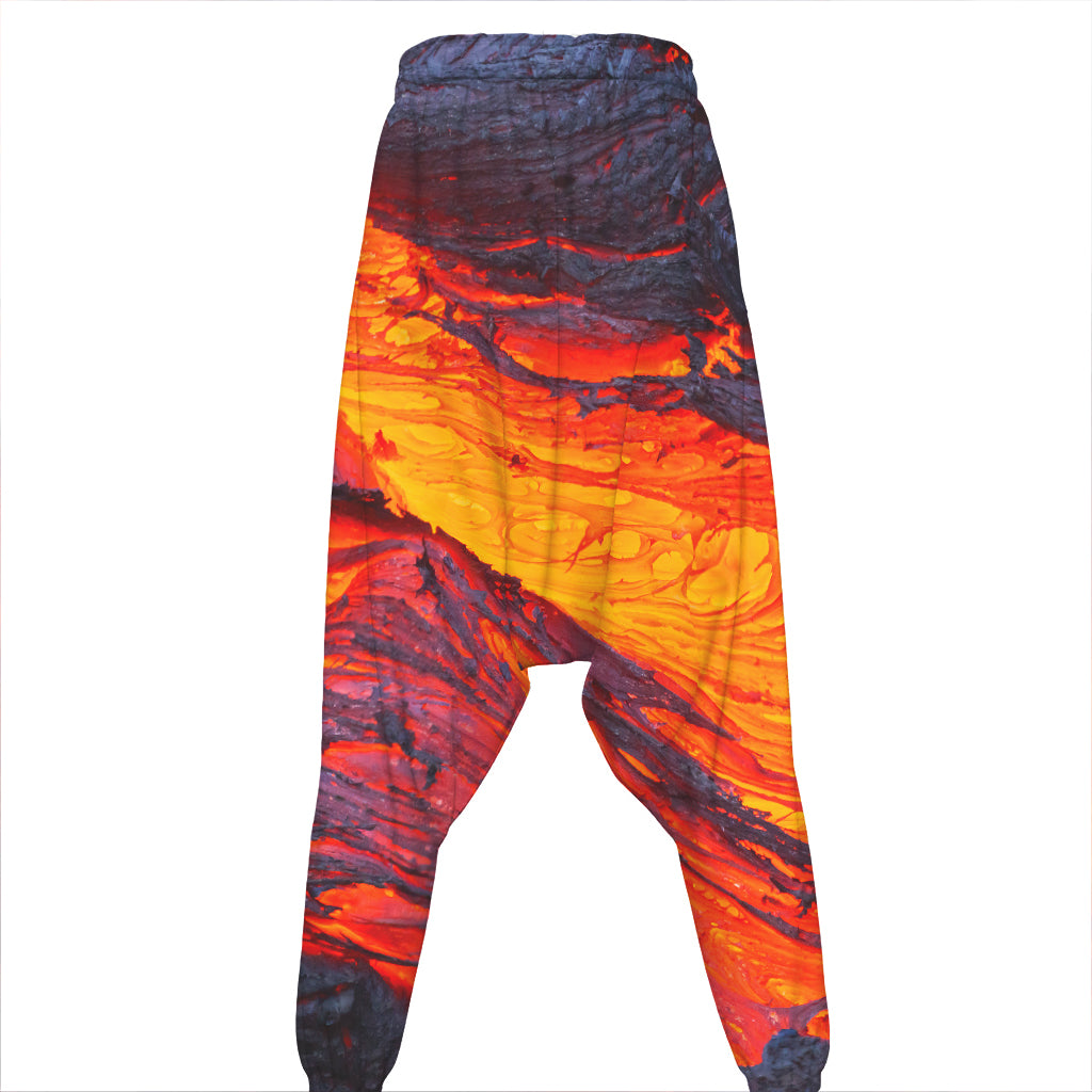 Volcano Lava Print Hammer Pants