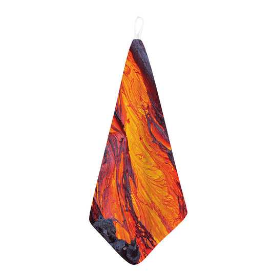 Volcano Lava Print Hand Towel