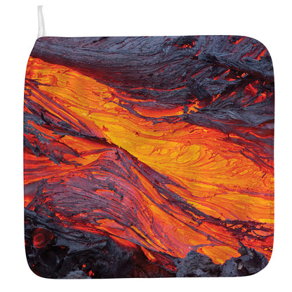 Volcano Lava Print Hand Towel