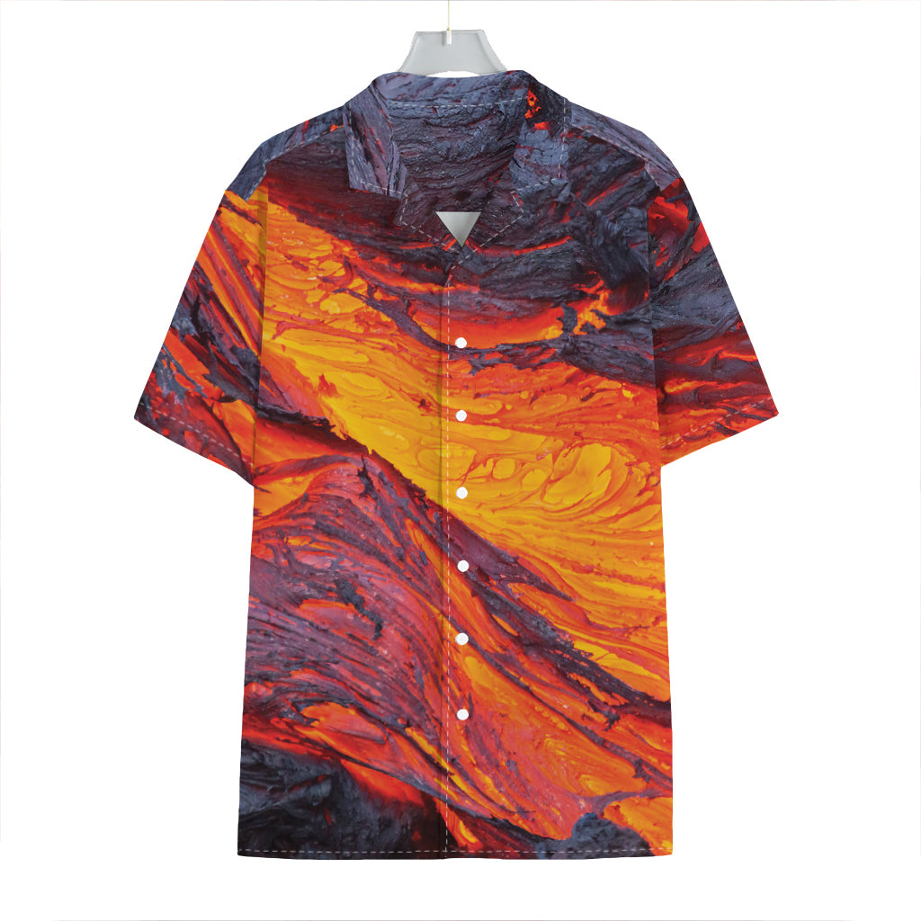 Volcano Lava Print Hawaiian Shirt