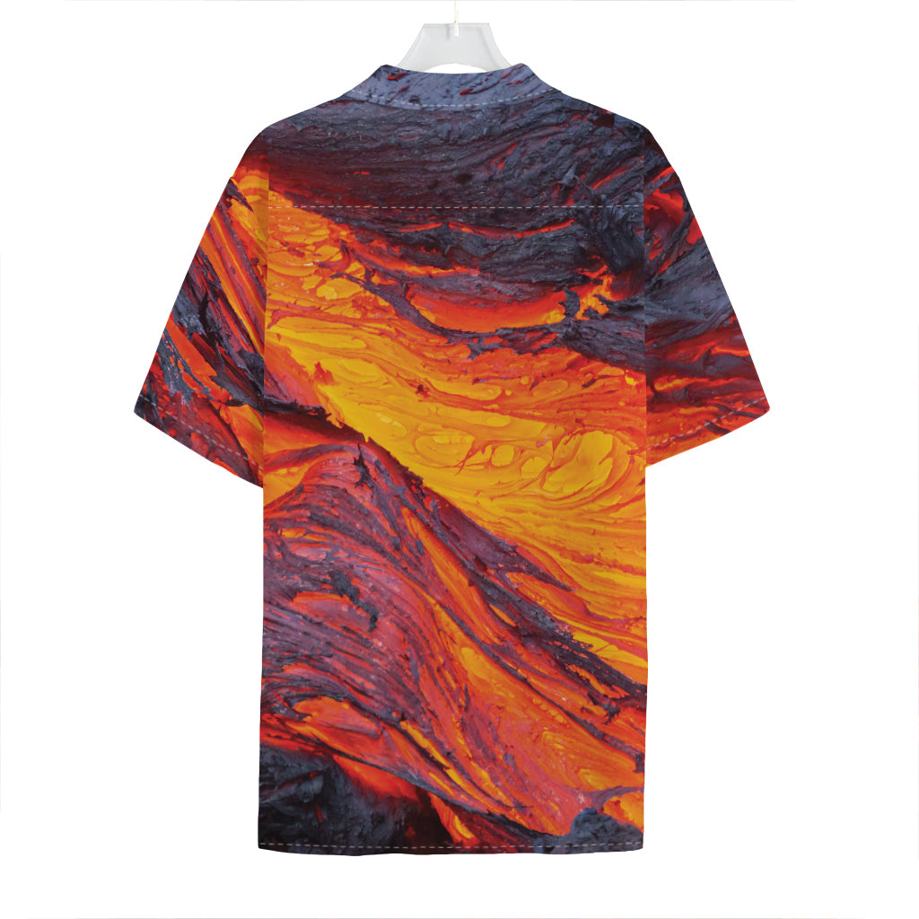 Volcano Lava Print Hawaiian Shirt