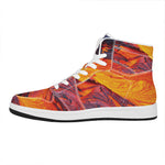 Volcano Lava Print High Top Leather Sneakers