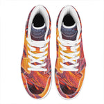 Volcano Lava Print High Top Leather Sneakers