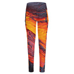 Volcano Lava Print High-Waisted Pocket Leggings