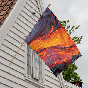 Volcano Lava Print House Flag