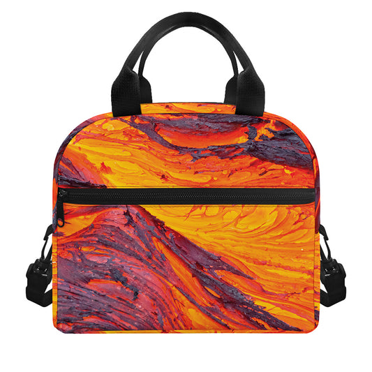 Volcano Lava Print Insulated Lunch Bag