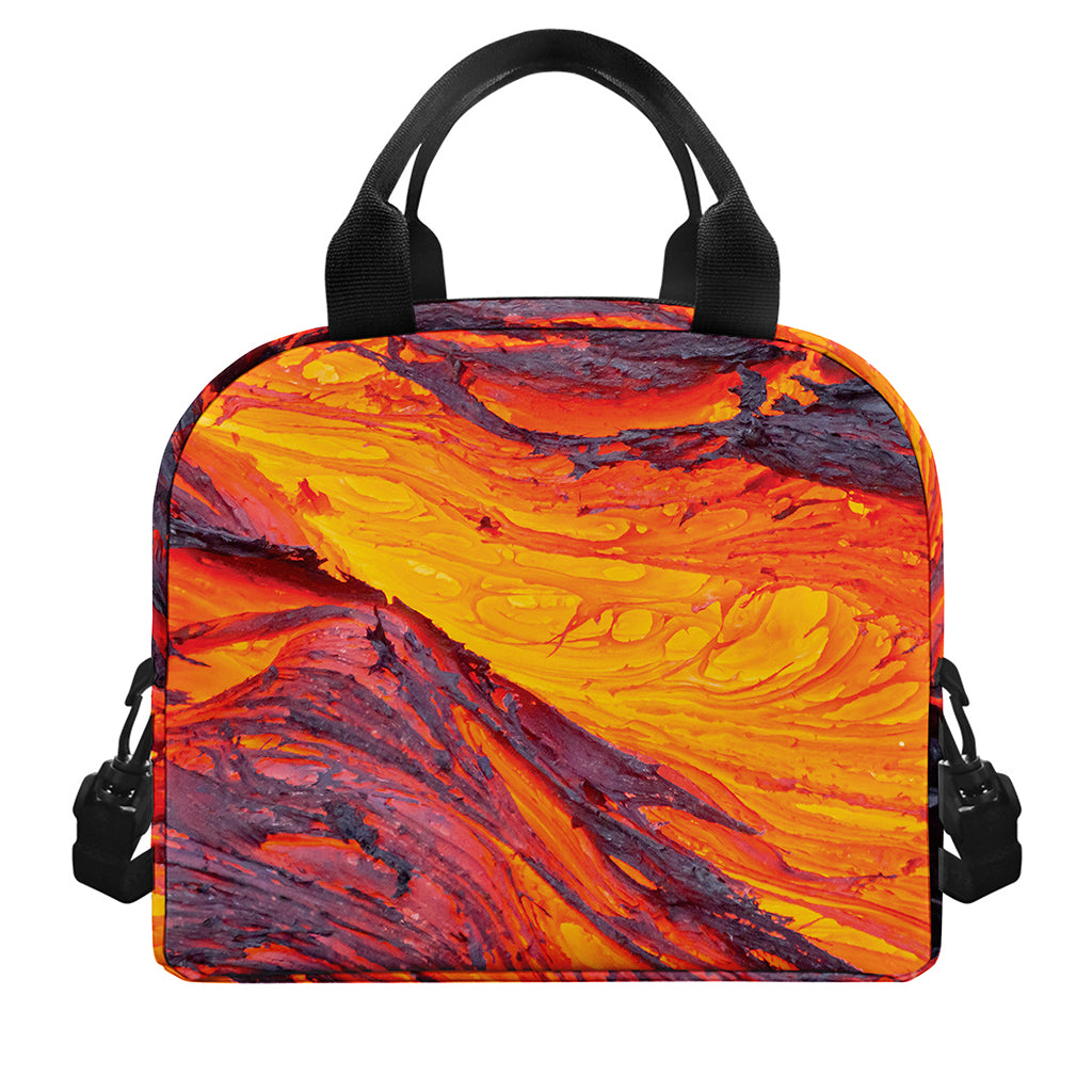 Volcano Lava Print Insulated Lunch Bag