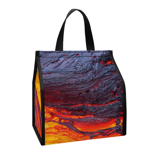 Volcano Lava Print Insulated Lunch Tote