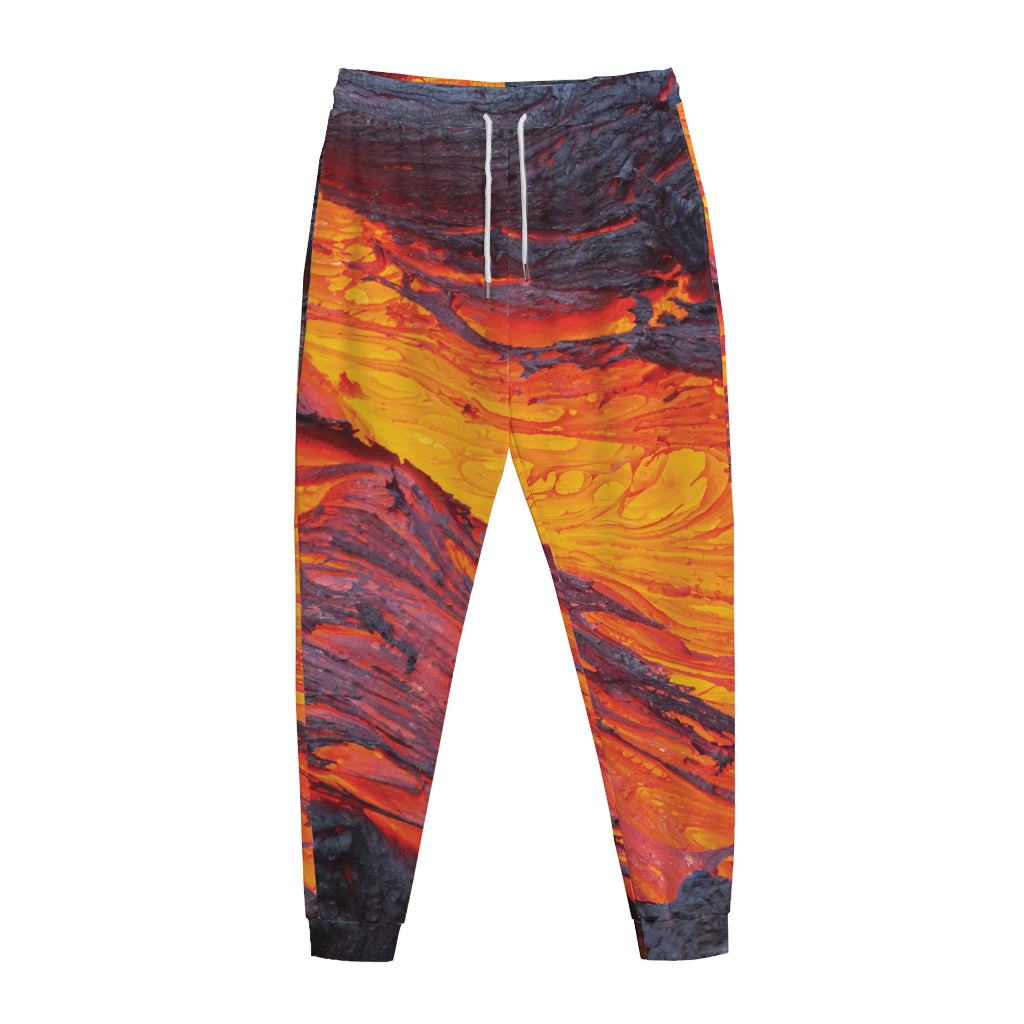 Volcano Lava Print Jogger Pants