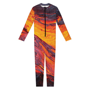 Volcano Lava Print Jumpsuit