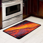 Volcano Lava Print Kitchen Mat