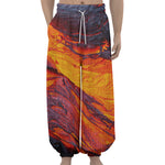 Volcano Lava Print Lantern Pants