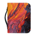 Volcano Lava Print Leather Bible Cover