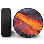 Volcano Lava Print Leather Spare Tire Cover