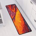 Volcano Lava Print Long Kitchen Mat