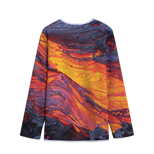 Volcano Lava Print Long Sleeve Short Coat