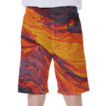 Volcano Lava Print Men's Beach Shorts