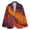 Volcano Lava Print Men's Blazer