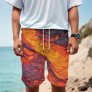 Volcano Lava Print Men's Cargo Shorts