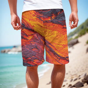 Volcano Lava Print Men's Cargo Shorts