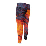 Volcano Lava Print Men's Compression Pants