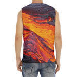 Volcano Lava Print Men's Fitness Tank Top