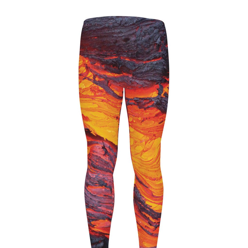 Volcano Lava Print Men's leggings